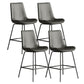Leather Contemporary Counter & Bar Stools Matte Finish Indoor Stools with Metal Frame Grey 4 Piece Set Counter Stool(26"H) Clearhalo 'Bar Furniture' 'Bar Stools' 'bar_stools' 'furn' 'furn_bar_stools' 'Furniture' 'Kitchen & Dining Furniture' 7389518