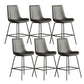 Leather Contemporary Counter & Bar Stools Matte Finish Indoor Stools with Metal Frame Grey 6 Piece Set Counter Stool(26"H) Clearhalo 'Bar Furniture' 'Bar Stools' 'bar_stools' 'furn' 'furn_bar_stools' 'Furniture' 'Kitchen & Dining Furniture' 7389519