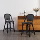 Black Wicker Counter Stools Contemporary Indoor Stools with Wood Frame Clearhalo 'Bar Furniture' 'Bar Stools' 'bar_stools' 'furn' 'furn_bar_stools' 'Furniture' 'Kitchen & Dining Furniture' 7389524