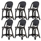 Black Wicker Counter Stools Contemporary Indoor Stools with Wood Frame 6 Piece Set Clearhalo 'Bar Furniture' 'Bar Stools' 'bar_stools' 'furn' 'furn_bar_stools' 'Furniture' 'Kitchen & Dining Furniture' 7389528