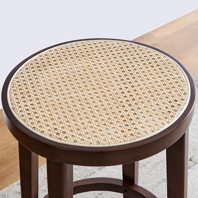 Modern Style Counter Stool Rubberwood Wood Armless Barstool with Footrest Clearhalo 'Bar Furniture' 'Bar Stools' 'bar_stools' 'furn' 'furn_bar_stools' 'Furniture' 'Kitchen & Dining Furniture' 7389546
