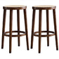 Modern Style Counter Stool Rubberwood Wood Armless Barstool with Footrest Brown 2 Piece Set Clearhalo 'Bar Furniture' 'Bar Stools' 'bar_stools' 'furn' 'furn_bar_stools' 'Furniture' 'Kitchen & Dining Furniture' 7389551