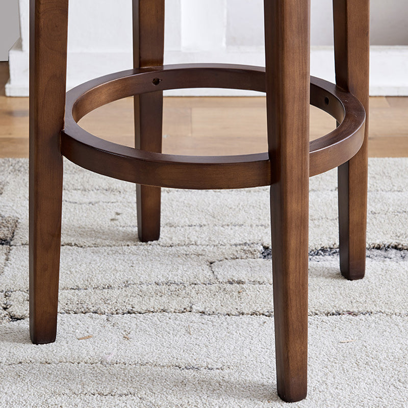Modern Style Counter Stool Rubberwood Wood Armless Barstool with Footrest Clearhalo 'Bar Furniture' 'Bar Stools' 'bar_stools' 'furn' 'furn_bar_stools' 'Furniture' 'Kitchen & Dining Furniture' 7389553