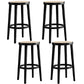 Modern Style Counter Stool Rubberwood Wood Armless Barstool with Footrest Black 4 Piece Set Clearhalo 'Bar Furniture' 'Bar Stools' 'bar_stools' 'furn' 'furn_bar_stools' 'Furniture' 'Kitchen & Dining Furniture' 7389555