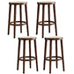 Modern Style Counter Stool Rubberwood Wood Armless Barstool with Footrest Brown 4 Piece Set Clearhalo 'Bar Furniture' 'Bar Stools' 'bar_stools' 'furn' 'furn_bar_stools' 'Furniture' 'Kitchen & Dining Furniture' 7389557