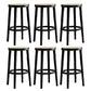 Modern Style Counter Stool Rubberwood Wood Armless Barstool with Footrest Black 6 Piece Set Clearhalo 'Bar Furniture' 'Bar Stools' 'bar_stools' 'furn' 'furn_bar_stools' 'Furniture' 'Kitchen & Dining Furniture' 7389559