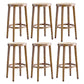 Modern Style Counter Stool Rubberwood Wood Armless Barstool with Footrest Wood 6 Piece Set Clearhalo 'Bar Furniture' 'Bar Stools' 'bar_stools' 'furn' 'furn_bar_stools' 'Furniture' 'Kitchen & Dining Furniture' 7389560