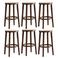 Modern Style Counter Stool Rubberwood Wood Armless Barstool with Footrest Brown 6 Piece Set Clearhalo 'Bar Furniture' 'Bar Stools' 'bar_stools' 'furn' 'furn_bar_stools' 'Furniture' 'Kitchen & Dining Furniture' 7389561