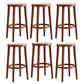 Modern Style Counter Stool Rubberwood Wood Armless Barstool with Footrest Light Brown 6 Piece Set Clearhalo 'Bar Furniture' 'Bar Stools' 'bar_stools' 'furn' 'furn_bar_stools' 'Furniture' 'Kitchen & Dining Furniture' 7389562