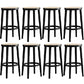 Modern Style Counter Stool Rubberwood Wood Armless Barstool with Footrest Black 8 Piece Set Clearhalo 'Bar Furniture' 'Bar Stools' 'bar_stools' 'furn' 'furn_bar_stools' 'Furniture' 'Kitchen & Dining Furniture' 7389563