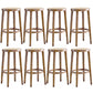 Modern Style Counter Stool Rubberwood Wood Armless Barstool with Footrest Wood 8 Piece Set Clearhalo 'Bar Furniture' 'Bar Stools' 'bar_stools' 'furn' 'furn_bar_stools' 'Furniture' 'Kitchen & Dining Furniture' 7389564