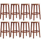 Modern Style Counter Stool Rubberwood Wood Armless Barstool with Footrest Light Brown 8 Piece Set Clearhalo 'Bar Furniture' 'Bar Stools' 'bar_stools' 'furn' 'furn_bar_stools' 'Furniture' 'Kitchen & Dining Furniture' 7389566