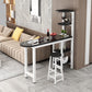 Metal Frame Contemporary Pub Table Matte Finish Manufactured Wood Bar Table Black White Without Chairs Clearhalo 'Bar Furniture' 'Bar Tables' 'bar_tables' 'furn' 'furn_bar_tables' 'Furniture' 'Kitchen & Dining Furniture' 7389572