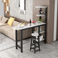 Metal Frame Contemporary Pub Table Matte Finish Manufactured Wood Bar Table Clearhalo 'Bar Furniture' 'Bar Tables' 'bar_tables' 'furn' 'furn_bar_tables' 'Furniture' 'Kitchen & Dining Furniture' 7389584