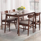 モダンな茶色の家具セット5 PCS長方形のソリッドウッドダイナーテーブルダイニングチェア