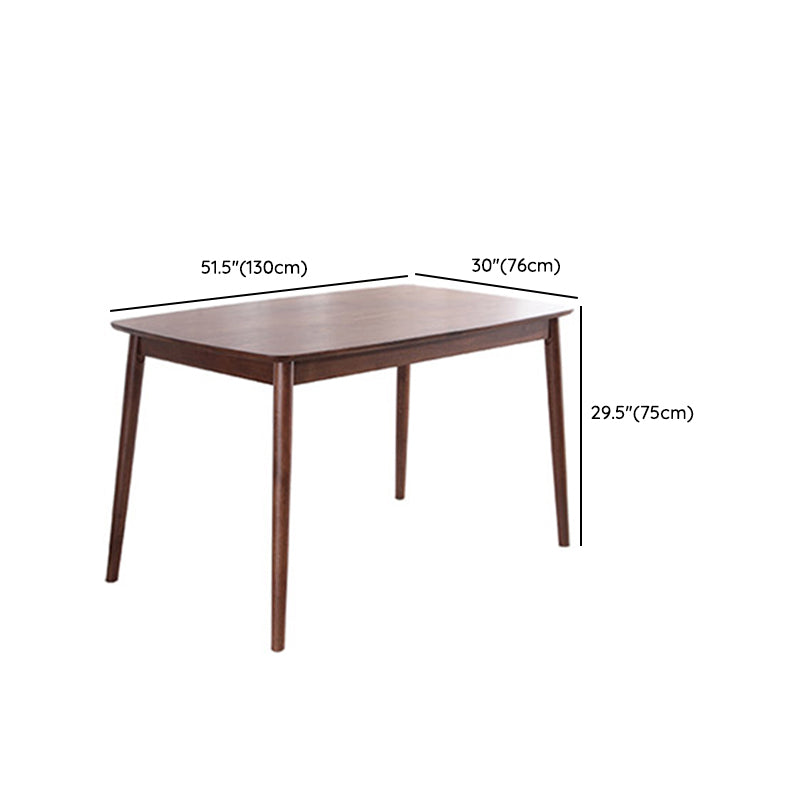 モダンな茶色の家具セット5 PCS長方形のソリッドウッドダイナーテーブルダイニングチェア