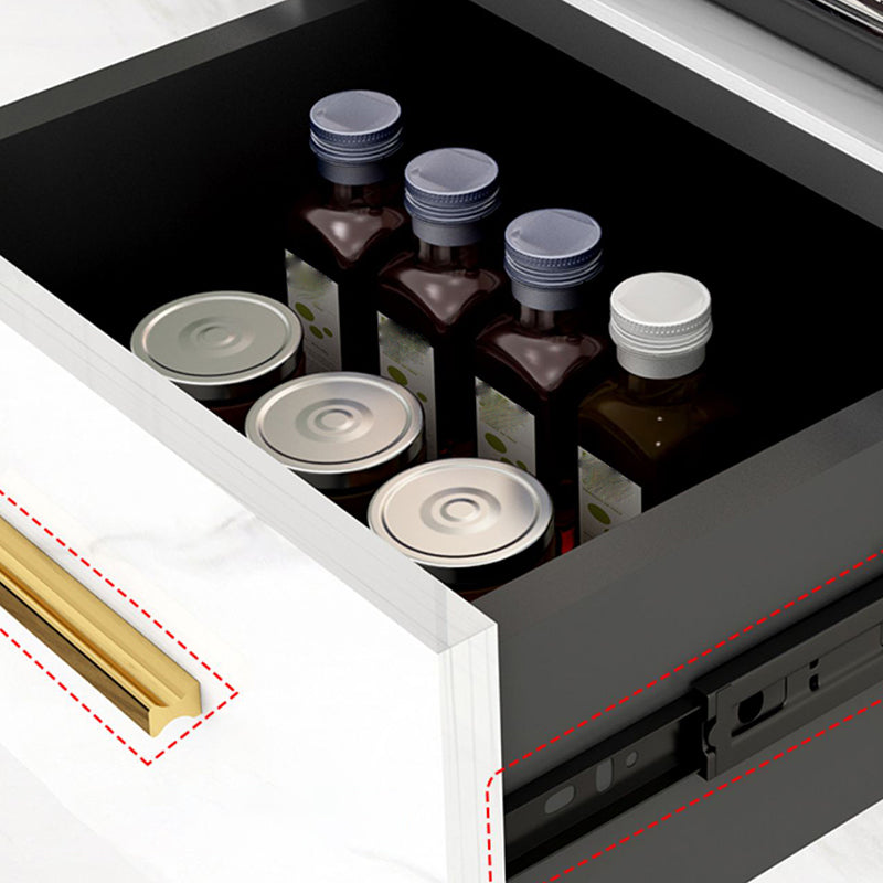 Sideboard di pietra contemporanea 1 cassetto cassettiera con ripiani regolabili