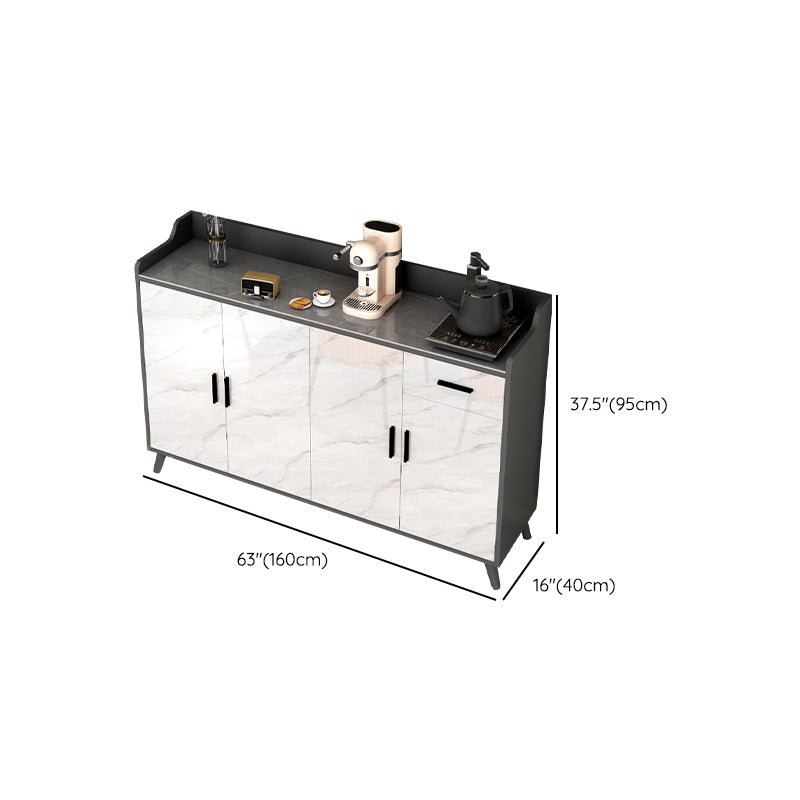 Sideboard di pietra contemporanea 1 cassetto cassettiera con ripiani regolabili