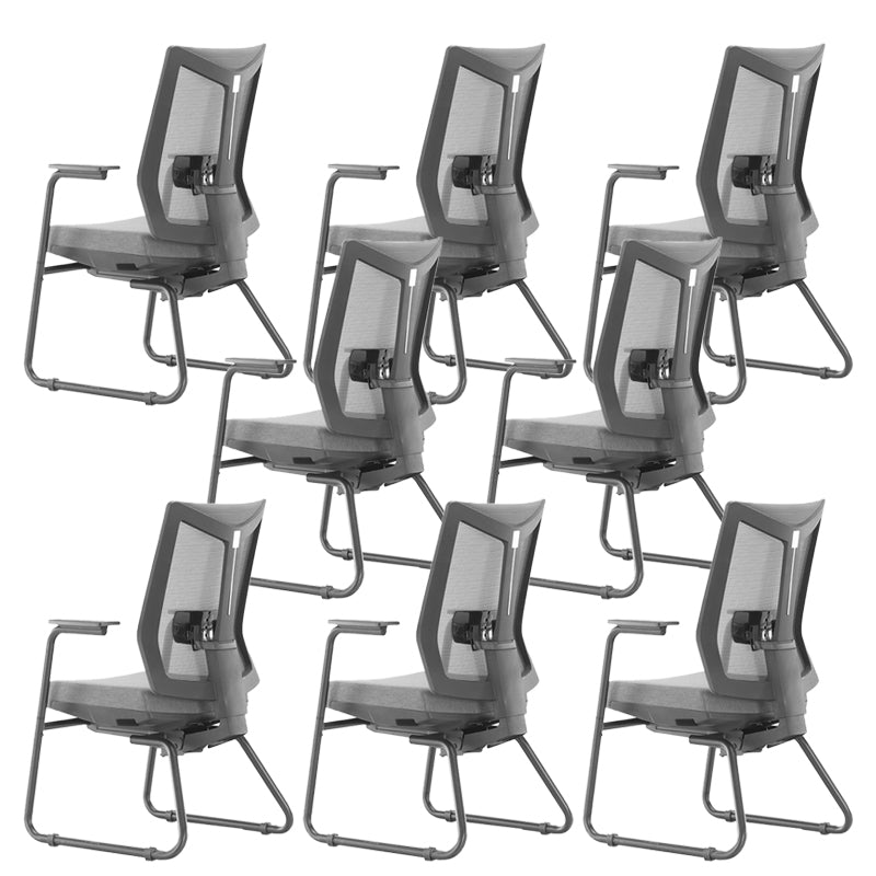 Sedia da ufficio moderna senza ruote armi rimovibili nessuna sedia da scrivania angosciante