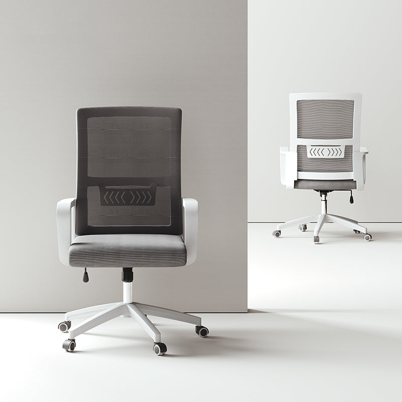 Modern Office Chair Fixed Arms Adjustable Seat Height Chair with Wheels Clearhalo 'furn' 'furn_office_chair' 'Furniture' 'Office Chairs' 'Office Furniture' 'office_chair' 7390059