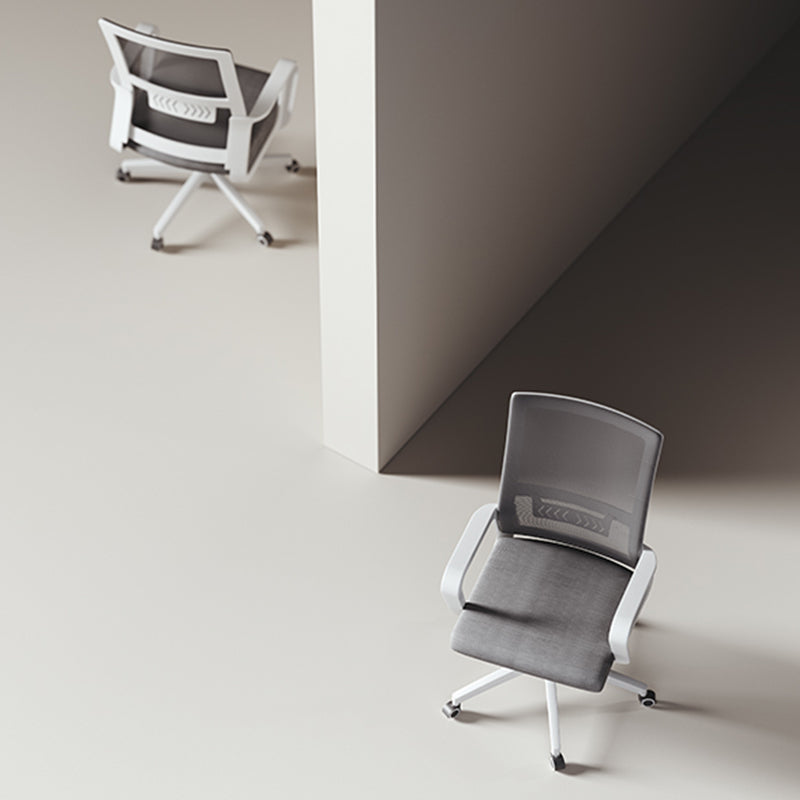 Modern Office Chair Fixed Arms Adjustable Seat Height Chair with Wheels Clearhalo 'furn' 'furn_office_chair' 'Furniture' 'Office Chairs' 'Office Furniture' 'office_chair' 7390061