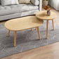 Wood Free-Form Coffee Table Modern 4 Legs Coffee Table with Storage 24"L x 16"W x 12"H + 16"L x 16"W x 16"H Natural Shelves Not Included Clearhalo 'Coffee & Accent Tables' 'Coffee Tables' 'coffee_tables' 'furn' 'furn_coffee_tables' 'Furniture' 'Living Room Furniture' 7390166