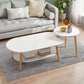 Wood Free-Form Coffee Table Modern 4 Legs Coffee Table with Storage 39.5"L x 24"W x 12"H + 16"L x 16"W x 16"H White Shelves Included Clearhalo 'Coffee & Accent Tables' 'Coffee Tables' 'coffee_tables' 'furn' 'furn_coffee_tables' 'Furniture' 'Living Room Furniture' 7390170