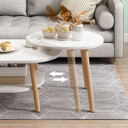 Wood Free-Form Coffee Table Modern 4 Legs Coffee Table with Storage Clearhalo 'Coffee & Accent Tables' 'Coffee Tables' 'coffee_tables' 'furn' 'furn_coffee_tables' 'Furniture' 'Living Room Furniture' 7390173