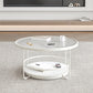 Modernistic Glass Top Coffee Table Round Metal Frame Cocktail Table Clearhalo 'Coffee & Accent Tables' 'Coffee Tables' 'coffee_tables' 'furn' 'furn_coffee_tables' 'Furniture' 'Living Room Furniture' 7390216
