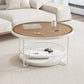 Modernistic Glass Top Coffee Table Round Metal Frame Cocktail Table Brown Clearhalo 'Coffee & Accent Tables' 'Coffee Tables' 'coffee_tables' 'furn' 'furn_coffee_tables' 'Furniture' 'Living Room Furniture' 7390217