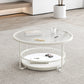 Modernistic Glass Top Coffee Table Round Metal Frame Cocktail Table Clearhalo 'Coffee & Accent Tables' 'Coffee Tables' 'coffee_tables' 'furn' 'furn_coffee_tables' 'Furniture' 'Living Room Furniture' 7390219