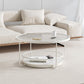 Modernistic Glass Top Coffee Table Round Metal Frame Cocktail Table Clearhalo 'Coffee & Accent Tables' 'Coffee Tables' 'coffee_tables' 'furn' 'furn_coffee_tables' 'Furniture' 'Living Room Furniture' 7390225