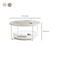 Modernistic Glass Top Coffee Table Round Metal Frame Cocktail Table Clearhalo 'Coffee & Accent Tables' 'Coffee Tables' 'coffee_tables' 'furn' 'furn_coffee_tables' 'Furniture' 'Living Room Furniture' 7390228