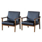 Solid Wood Side Chair Stain Resistant Lounge Chair for Living Room Black Leather 2 Piece Set Clearhalo 'Accent Chairs' 'accent_chairs' 'Chairs & Seating' 'furn' 'furn_accent_chairs' 'Furniture' 'Living Room Furniture' 7390259