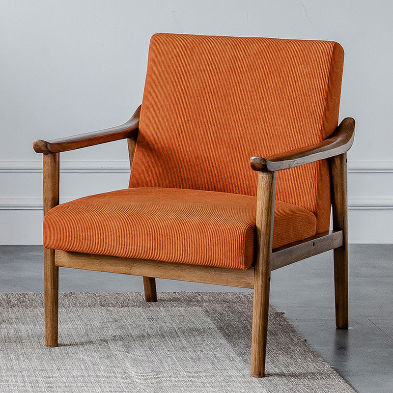 Solid Wood Side Chair Stain Resistant Lounge Chair for Living Room Red Corduroy 1 Piece Clearhalo 'Accent Chairs' 'accent_chairs' 'Chairs & Seating' 'furn' 'furn_accent_chairs' 'Furniture' 'Living Room Furniture' 7390261