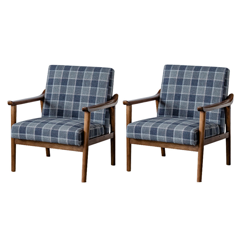 Solid Wood Side Chair Stain Resistant Lounge Chair for Living Room Blue Cotton and Linen 2 Piece Set Clearhalo 'Accent Chairs' 'accent_chairs' 'Chairs & Seating' 'furn' 'furn_accent_chairs' 'Furniture' 'Living Room Furniture' 7390275