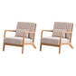 Cushion Back Side Chair Removable Slipcover Lounge Chair for Living Room Cotton and Linen Beige 2 Piece Set Clearhalo 'Accent Chairs' 'accent_chairs' 'Chairs & Seating' 'furn' 'furn_accent_chairs' 'Furniture' 'Living Room Furniture' 7390286