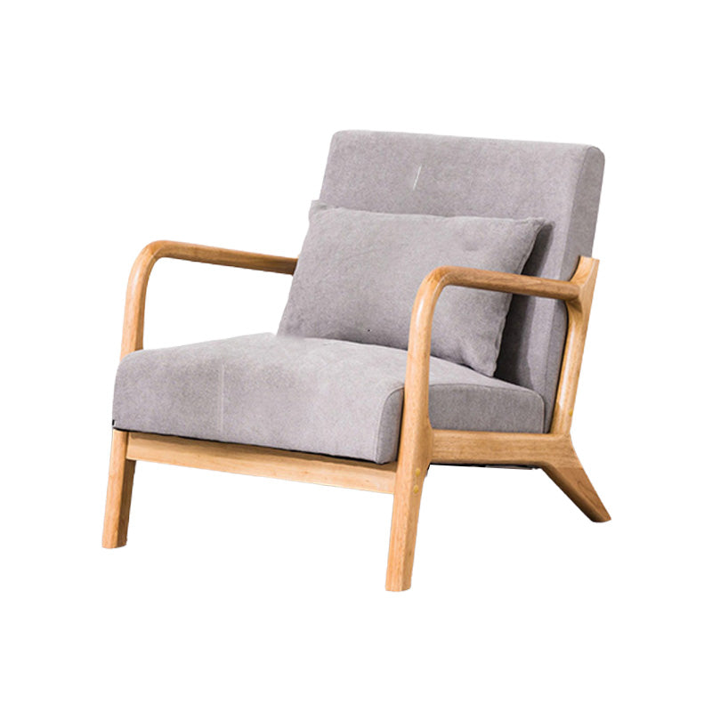 Cushion Back Side Chair Removable Slipcover Lounge Chair for Living Room Cotton and Linen Light Gray 1 Piece Clearhalo 'Accent Chairs' 'accent_chairs' 'Chairs & Seating' 'furn' 'furn_accent_chairs' 'Furniture' 'Living Room Furniture' 7390293
