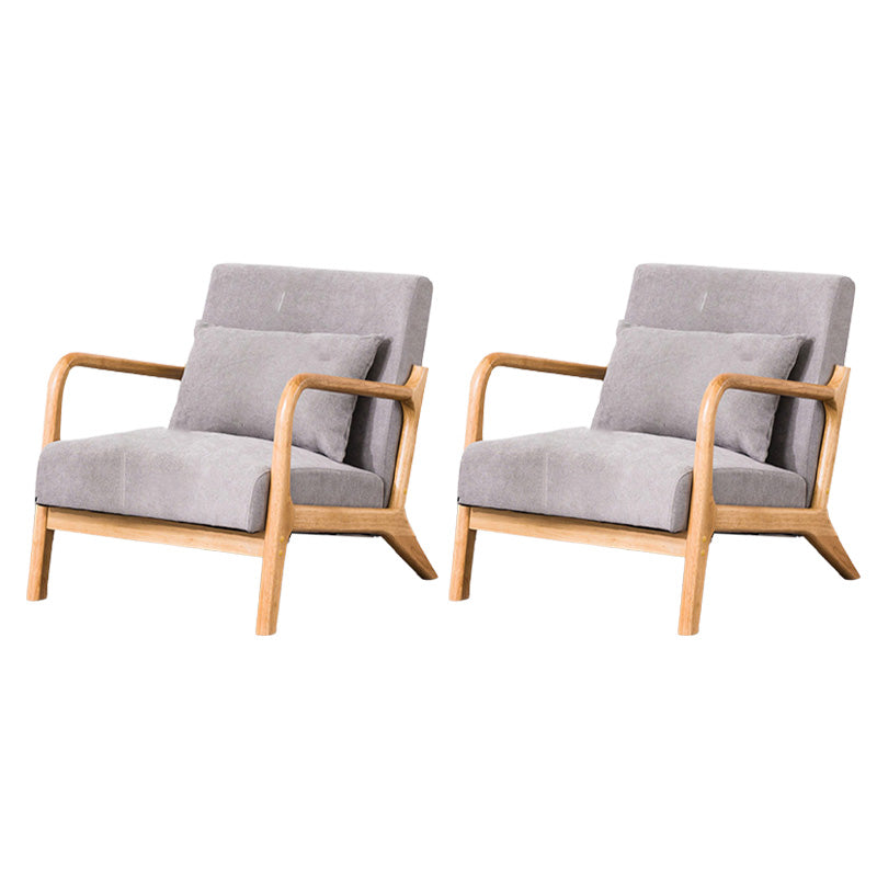 Cushion Back Side Chair Removable Slipcover Lounge Chair for Living Room Cotton and Linen Light Gray 2 Piece Set Clearhalo 'Accent Chairs' 'accent_chairs' 'Chairs & Seating' 'furn' 'furn_accent_chairs' 'Furniture' 'Living Room Furniture' 7390294