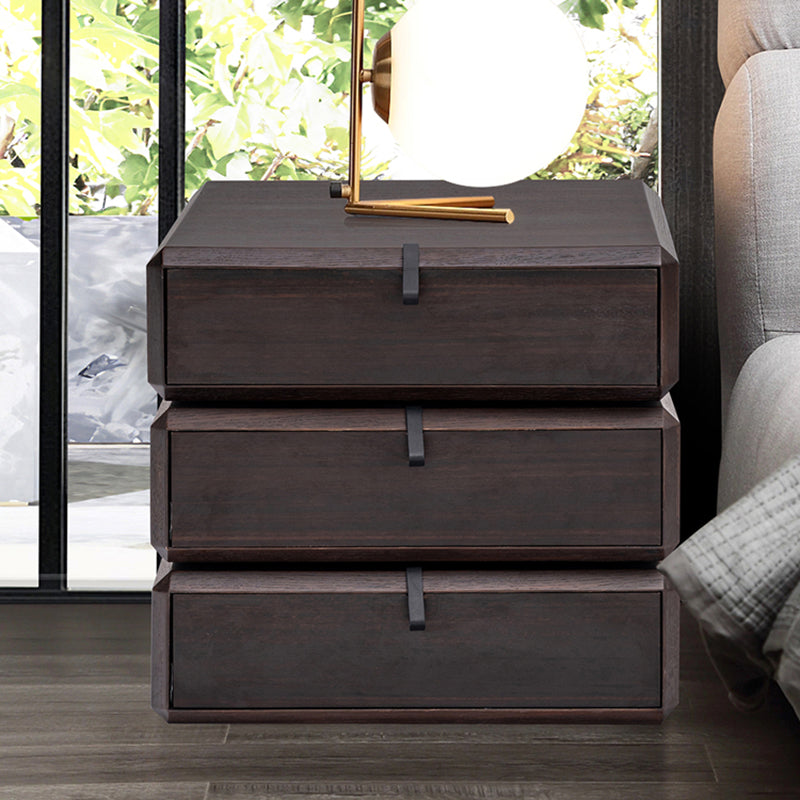 木製のベッドナイトスタンド3つの引き出しが付いた現代的なベッドサイドキャビネット