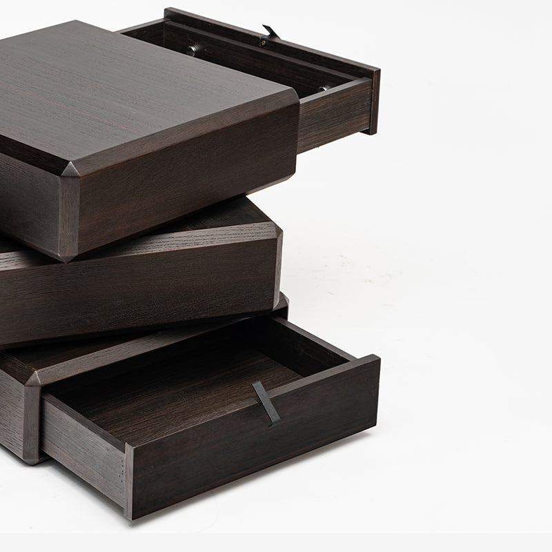 Comodino in legno comodino mobile contemporaneo con 3 cassetti