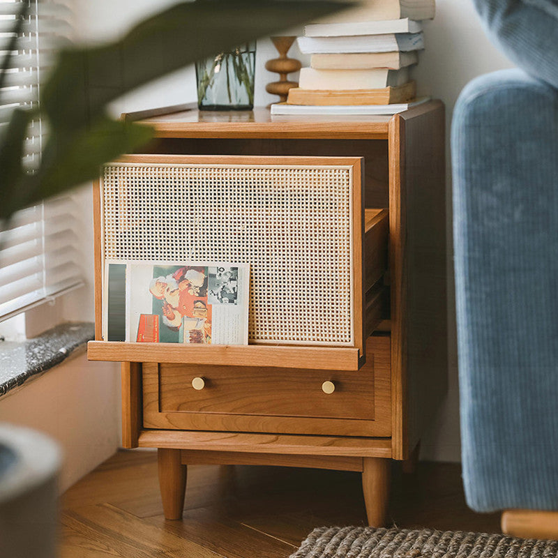 Table de nuit contemporaine en bois massif lit de nuit pour chambre à coucher