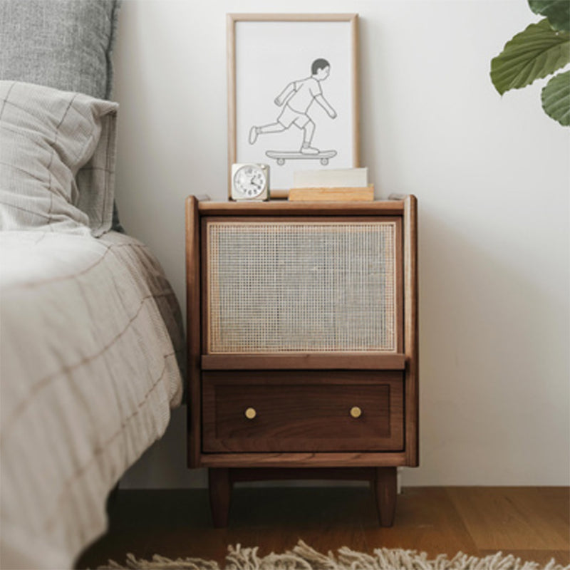 Table de nuit contemporaine en bois massif lit de nuit pour chambre à coucher