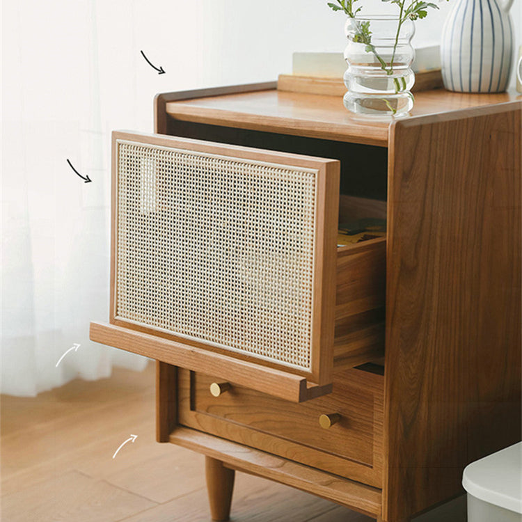 Table de nuit contemporaine en bois massif lit de nuit pour chambre à coucher