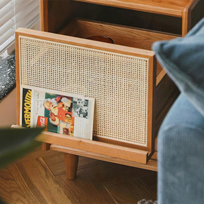 Table de nuit contemporaine en bois massif lit de nuit pour chambre à coucher