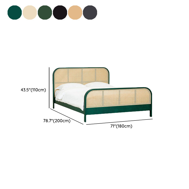 Natuurlijk massief houten standaard bed tropisch paneelbed met hoofdeinde en voetbord