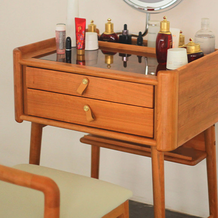 29.53" Height Wood Vanity Makeup Table Vanity Mirrorl with Drawers for Bedroom