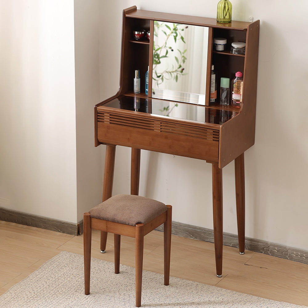 Tavolo da toeletta moderno tavolo da costume in legno solido set di vanità a specchio