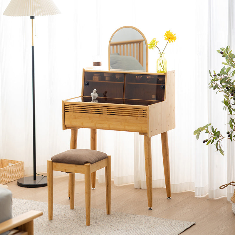 Tavolo da toeletta moderno tavolo da costume in legno solido set di vanità a specchio