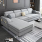 31.49" Tall Sectional Sofa Faux Leather/Linen Modular Sofa with Cushion Back Clearhalo 'furn' 'furn_sectionals' 'Furniture' 'Living Room Furniture' 'Sectionals' 7391450
